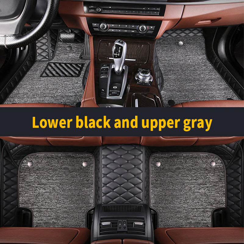 Double Layers-Hand spliced and sewn prismatic texture car mat