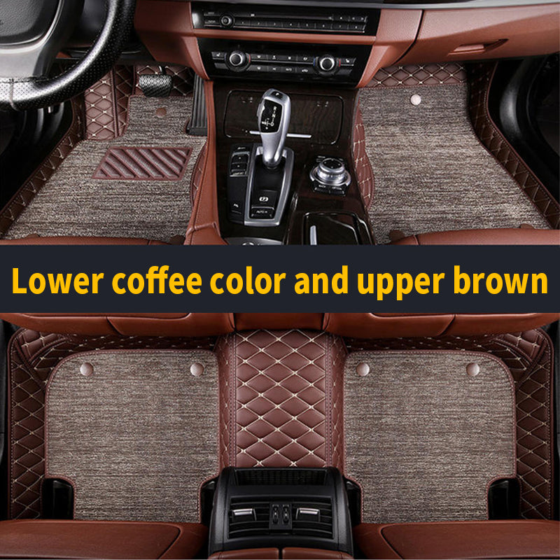Double Layers-Hand spliced and sewn prismatic texture car mat