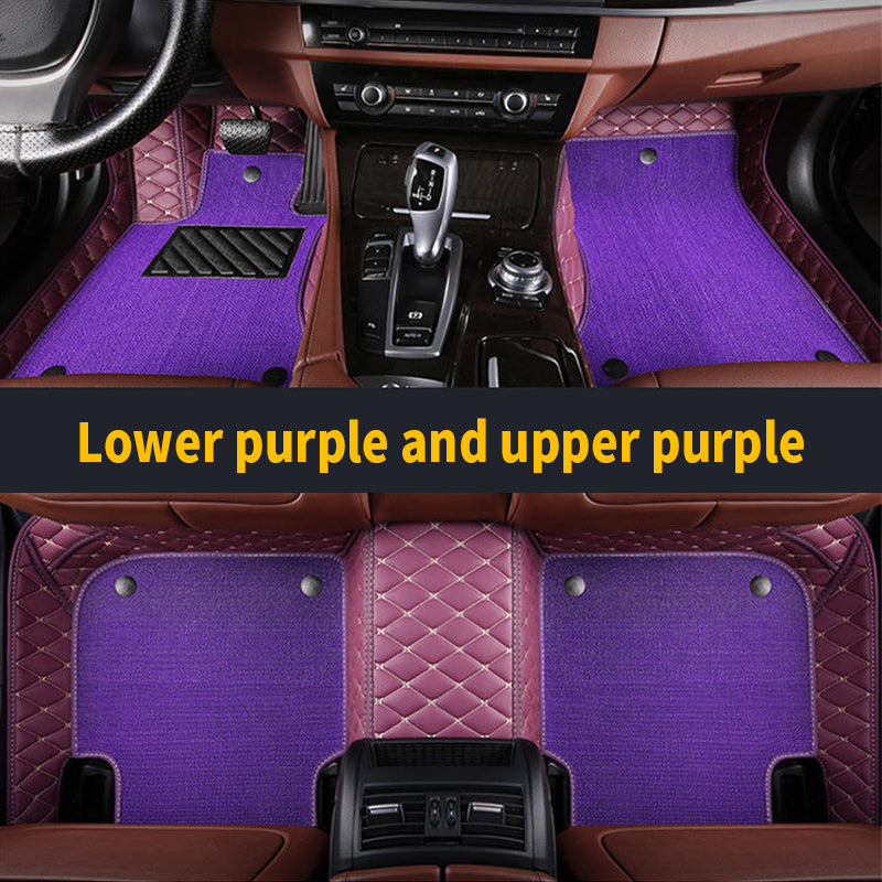 Double Layers-Hand spliced and sewn prismatic texture car mat