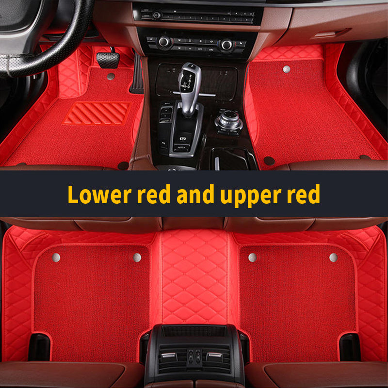 Double Layers-Hand spliced and sewn prismatic texture car mat